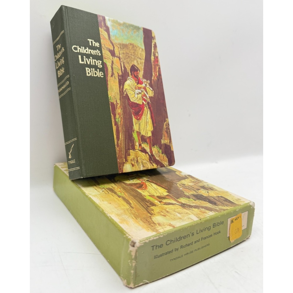 The Children's Living Bible Hardcover 1973 Illustrated Slipcase Box Tyndale